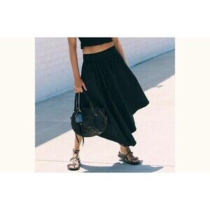 Free People Free-est Annette Baby Skirt Handkerchief Cotton Black XS New 281280